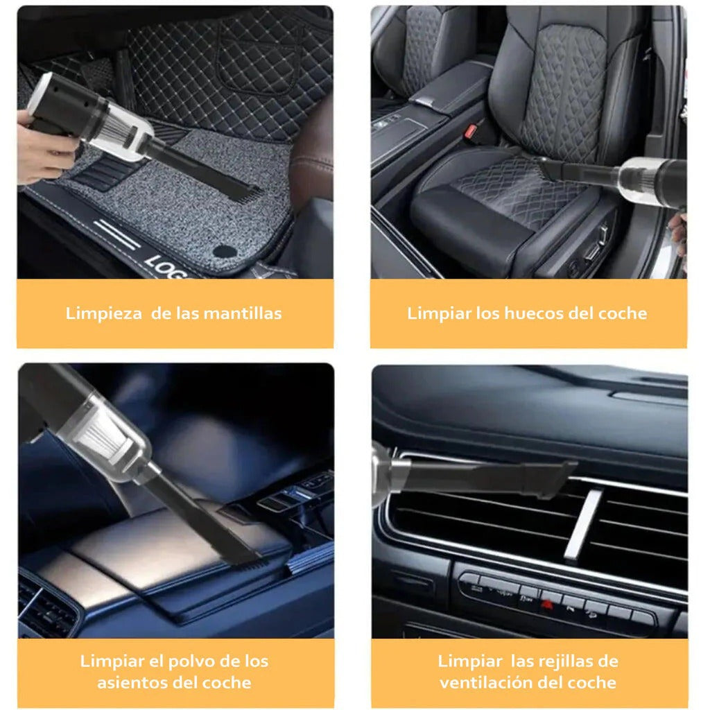 Aspiradora portátil 5 en 1 para coches: limpieza fácil y rápida